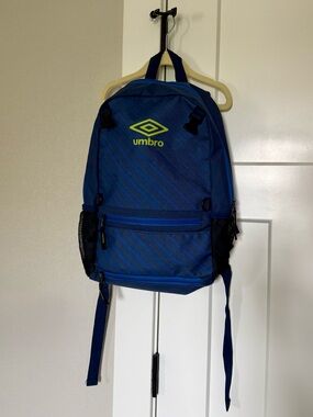 Umbro Blue Backpack with Neon Logo